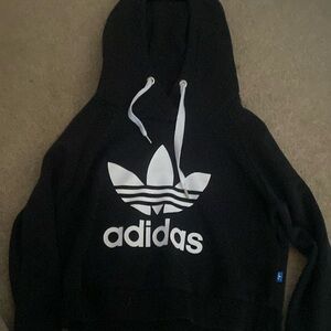 black adidas cropped hoodie
